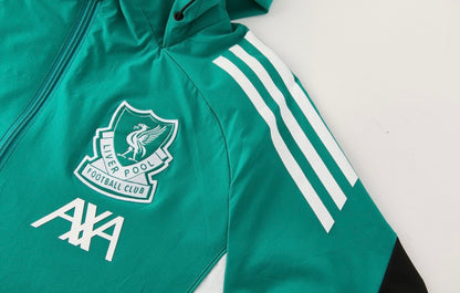 Ensemble de survêtement Liverpool 2026 vert à capuche