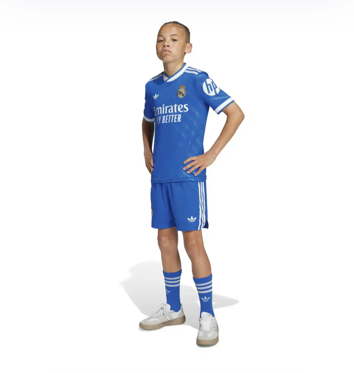 Maillot Réal Madrid third 2026 bleu pour enfant .