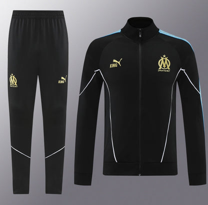 Ensemble de survêtement Olympique de Marseille 2026 noir et bleu