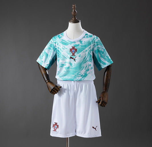 Maillot du Portugal extérieur coupe du monde 2026 vert pour enfants