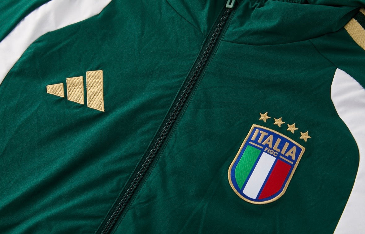 Ensemble de survêtement Italie 2026 vert à capuche