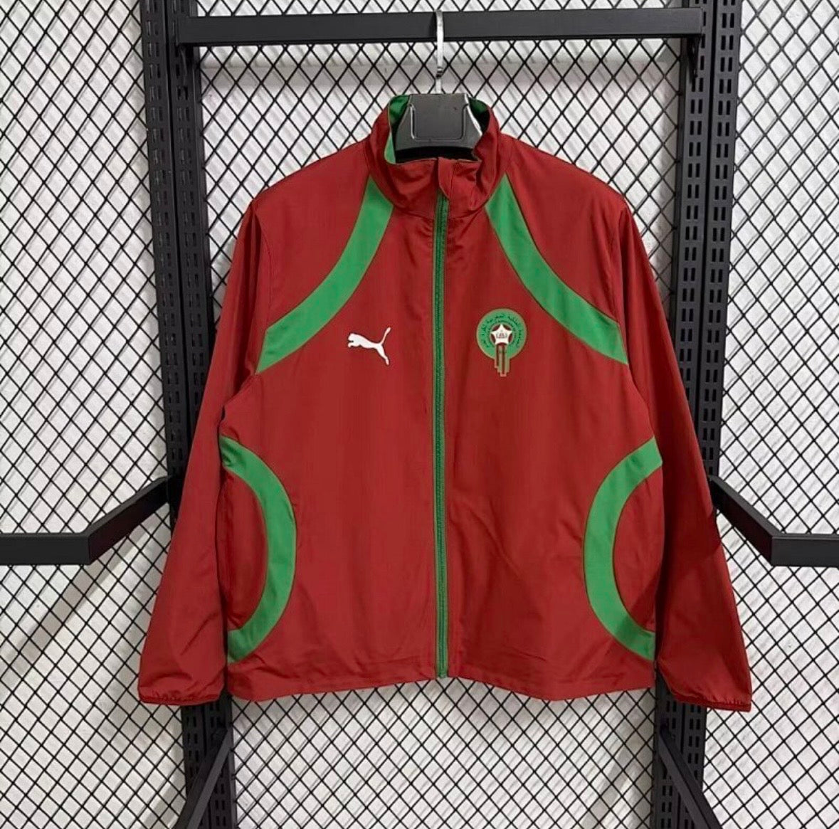 Veste de survêtement du Maroc 2026 rouge sans capuche