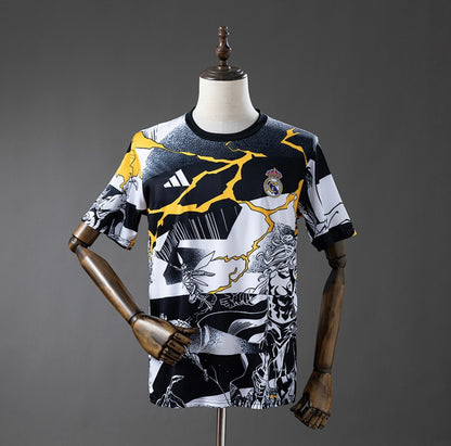 Maillot Real Madrid 25/26 Avengers - Avant-match (Noir et Blanc)