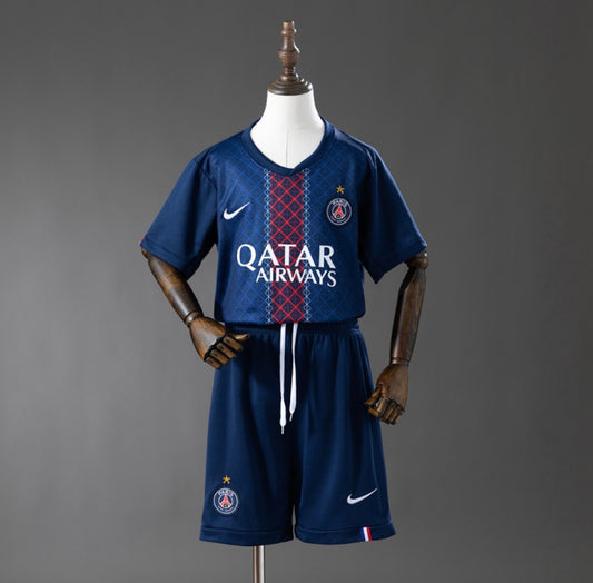 Maillot du PSG domicile 2026 bleu avec étoile pour enfants