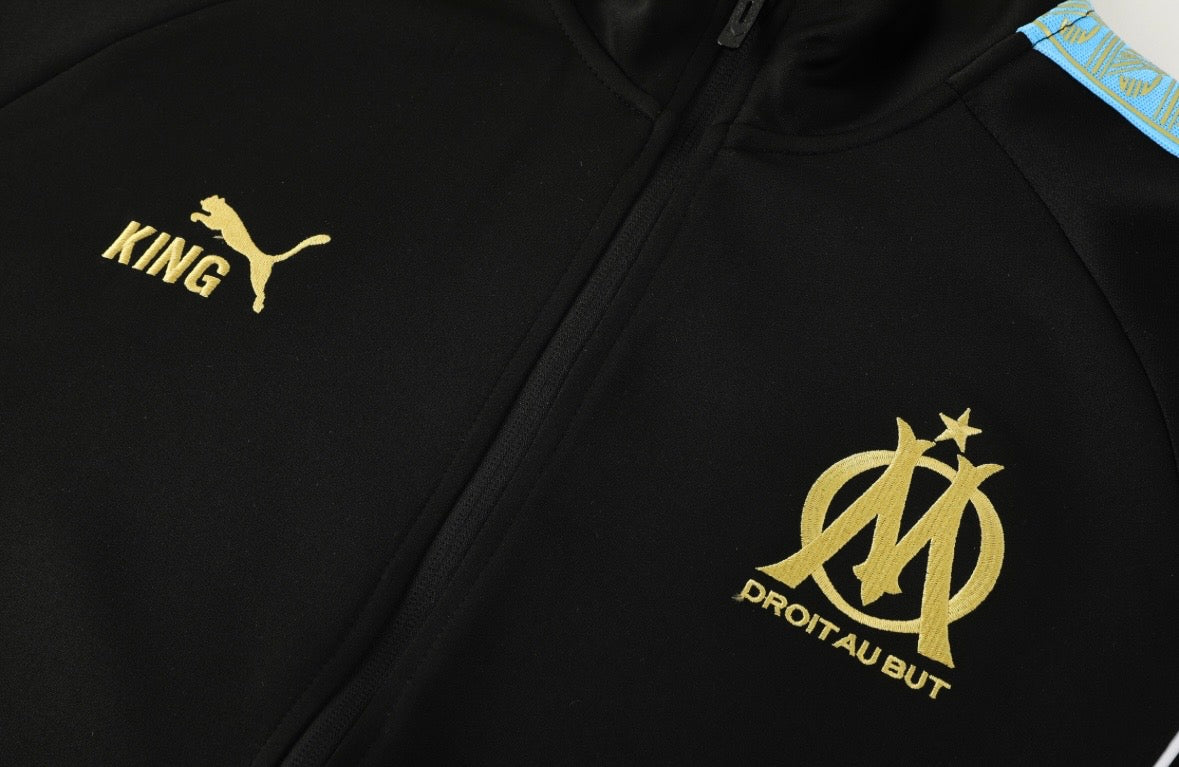 Ensemble de survêtement Olympique de Marseille 2026 noir et bleu