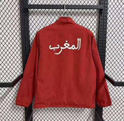 Veste de survêtement du Maroc 2026 rouge sans capuche