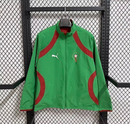 Veste de survêtement du Maroc 2026 vert sans capuche .
