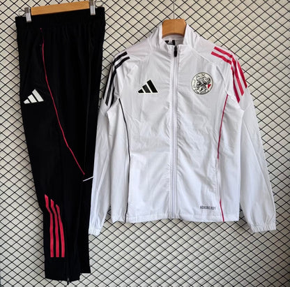 Ensemble de survêtement Ajax Amsterdam blanc et noir 25/26