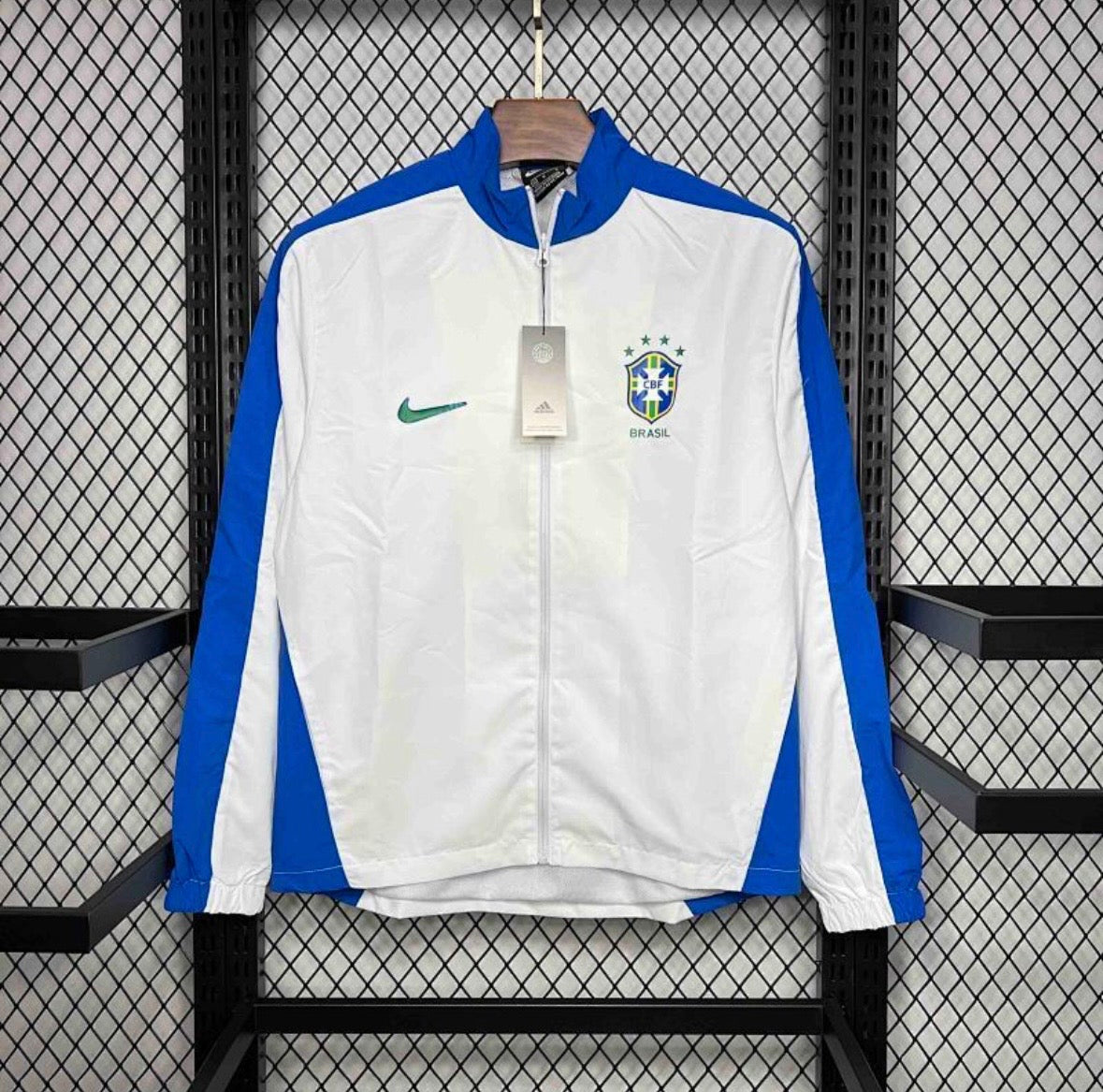 Veste du Brésil blanche et bleu 1994 sans capuche