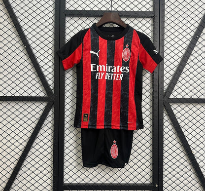 Maillot Milan AC domicile 2025/26 noir et rouge pour enfants