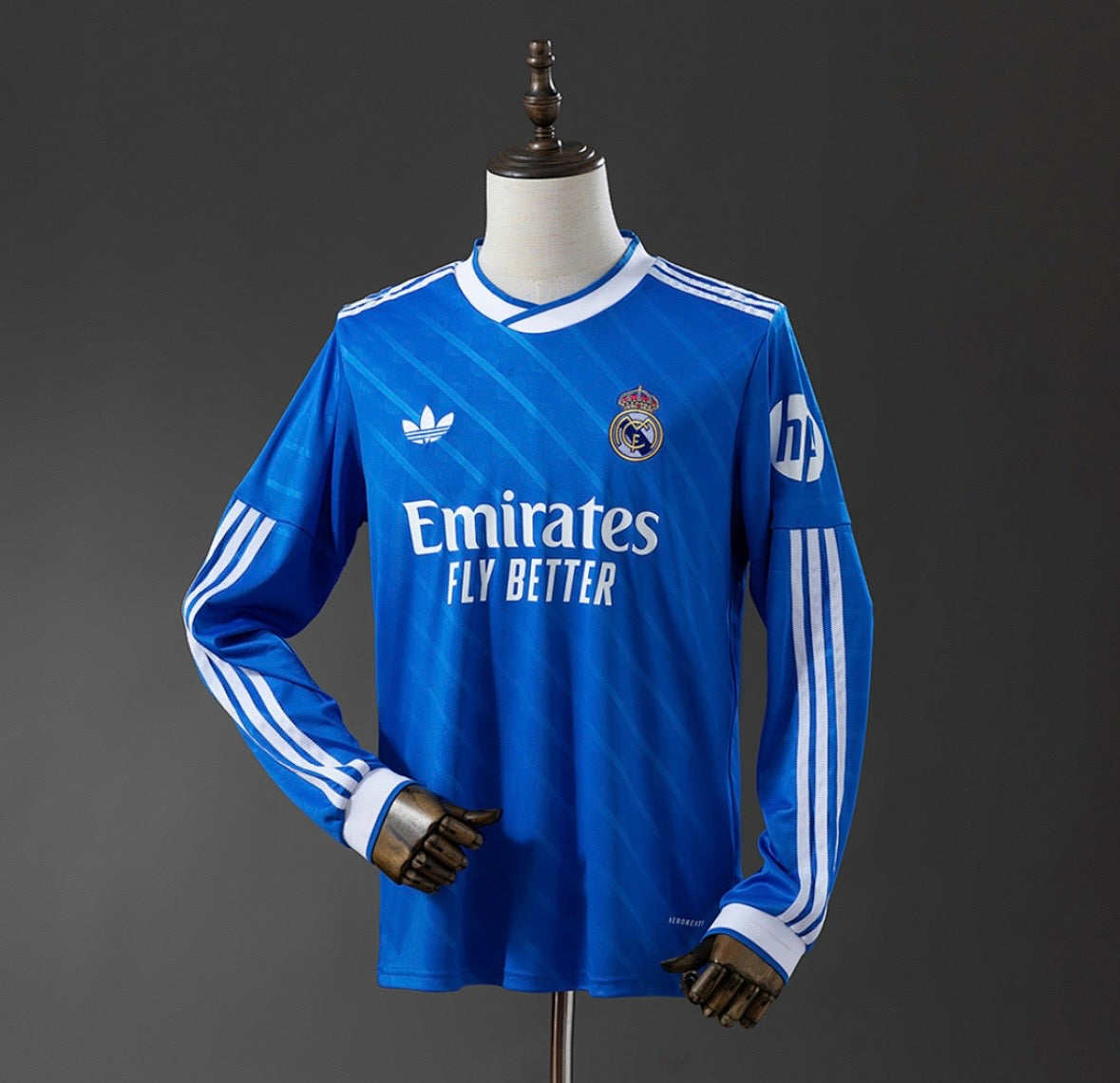 Maillot extérieur Real Madrid 2026 à manche longue bleu