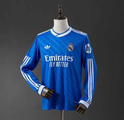 Maillot extérieur Real Madrid 2026 à manche longue bleu