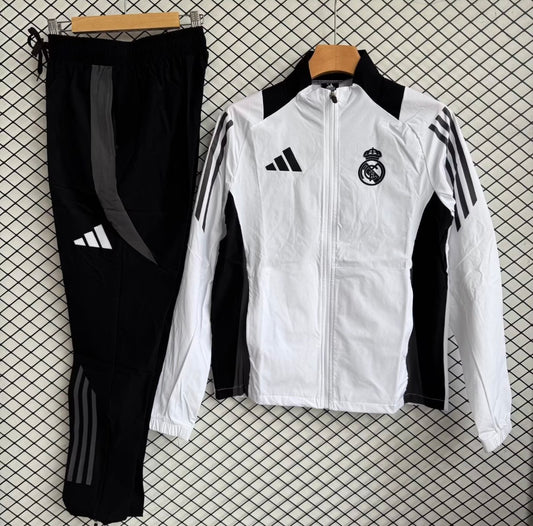 Ensemble de survêtement Real Madrid 2025 blanc et noir