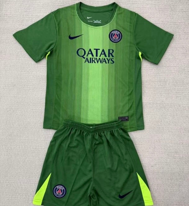 Maillot PSG gardien du but 25-26 vert pour enfants kids