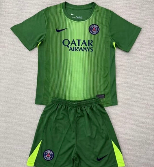 Maillot PSG gardien du but 25-26 vert pour enfants kids